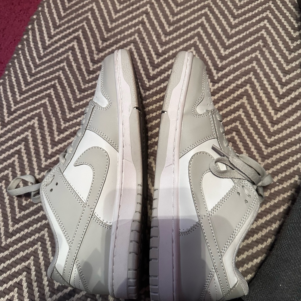 Nike Light Grey and White Dunk Low Sneakers (Women’s) - Picture 7 of 8